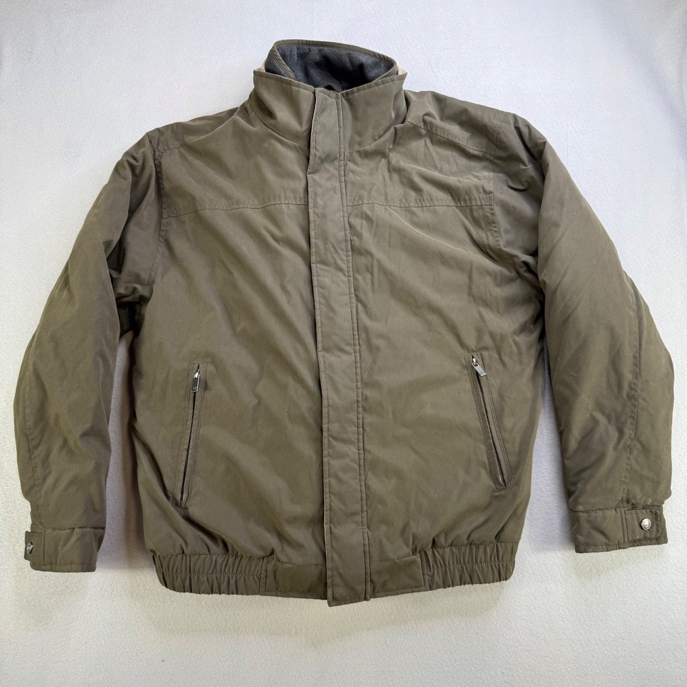 WEATHERPROOF Bomber Jacket Men's L Olive Green Full‎ Zip Stand Collar Casual
